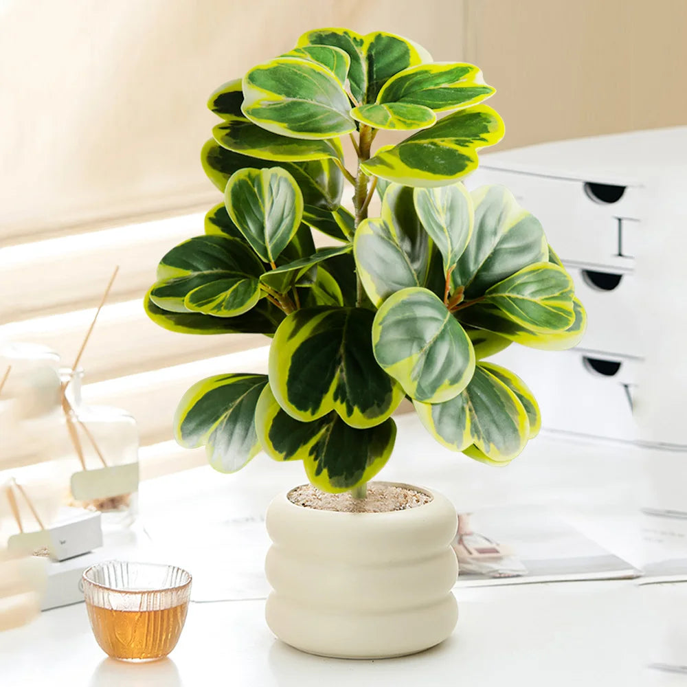 arbre artificiel de ficus à feuilles de cœur pour décoration intérieure et extérieure - vue 3 sur 9