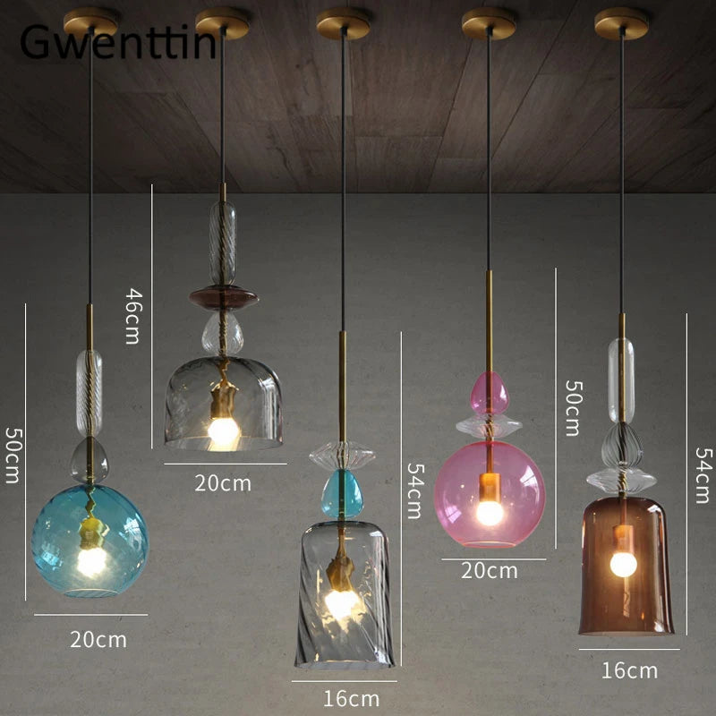 suspension en verre moderne pour décoration intérieure et luminaires - vue 3 sur 11