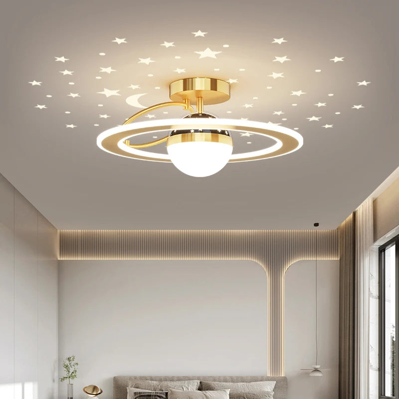 Plafonnier nordique moderne à leds luxe étoile ciel - vue 5 sur 14