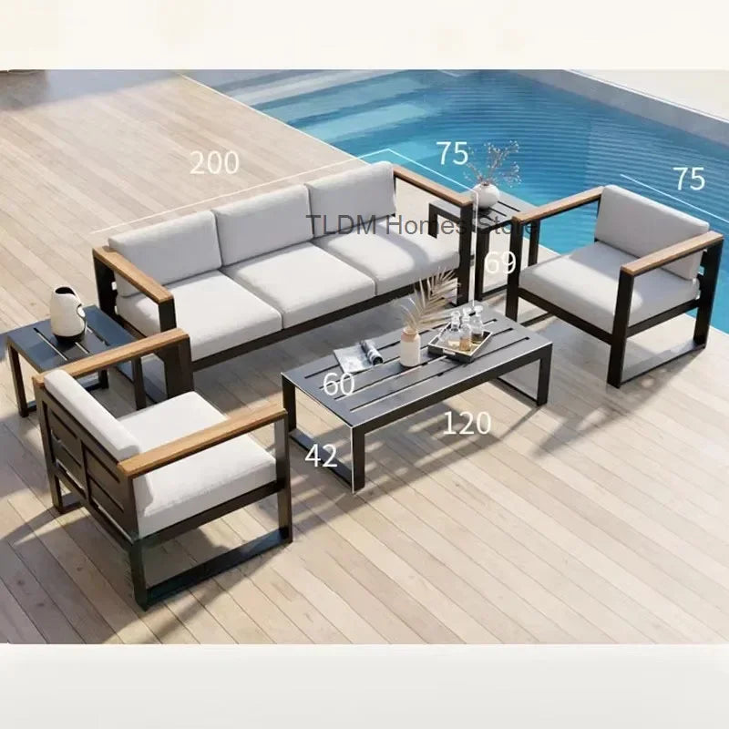 canapés de jardin en aluminium étanche mobilier extérieur combiné