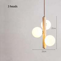 Style crème suspension LED lampe chambre chevet lustre bulle boule magique haricot perle rétro Restaurant longs luminaires