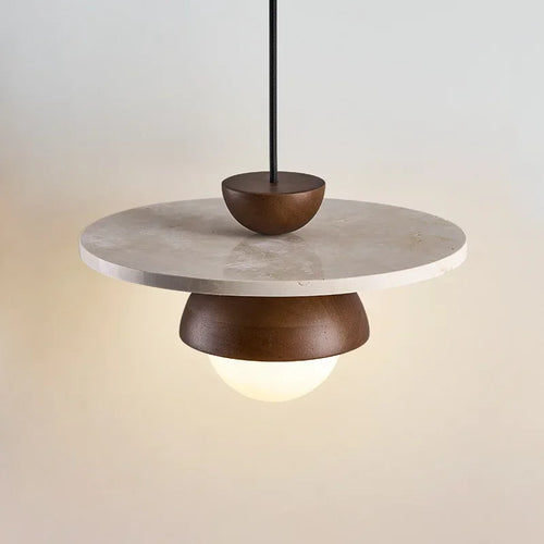 Modern LED pendant lamp, walnut stone pendant lamp, bedside lamp, indoor home decoration - vue 4 sur 7