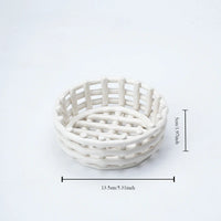 panier de rangement tissé en céramique pour décor et usages variés