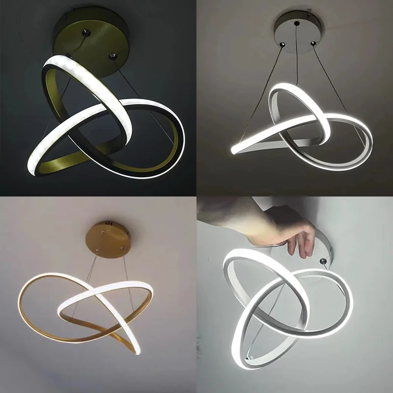 lustre led design créatif simple pour décoration intérieure moderne - vue 7 sur 9