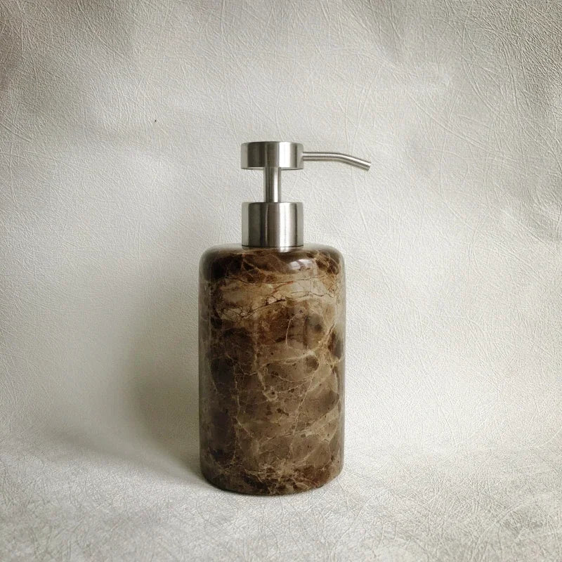 Wholesale Customized Natural Yellow Travertine Marble Stone Refillable Bathroom Liquid Dispenser, Lotions Soap Container - vue 7 sur 8