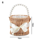 panier tressé en rotin demi-lune avec poignée robuste