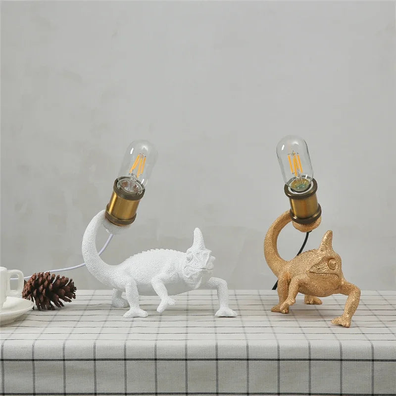 lampe de bureau moderne lézard résine éclairage décoratif pour enfants - vue 6 sur 8