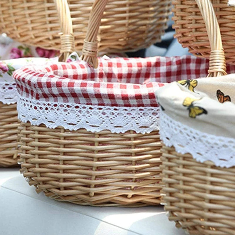 panier en osier ovale pour pique-nique mariage ou cadeau - vue 3 sur 7