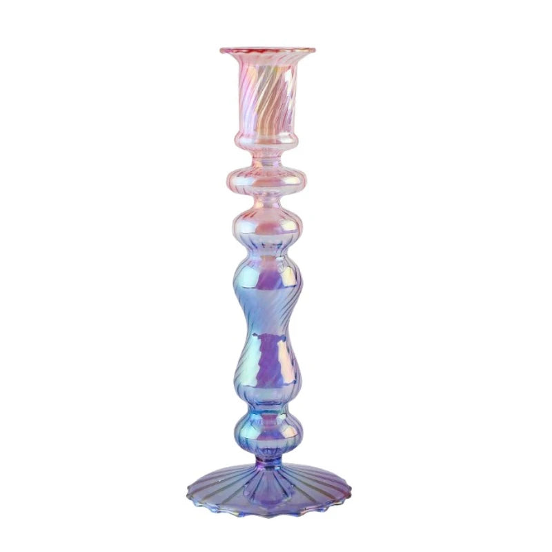 bougeoirs rétro coniques en verre pour décoration élégante - vue 15 sur 32