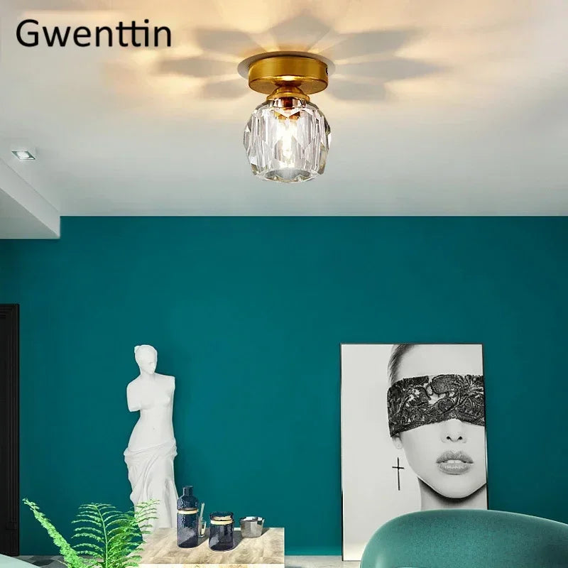 plafonnier moderne en cristal pour décoration intérieure élégante