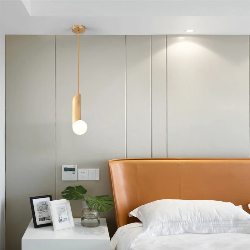 Suspension design chromée dorée nordique pour chambre à coucher - vue 6 sur 8
