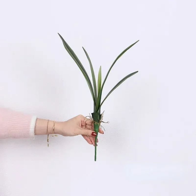 feuilles de clivia artificielles en caoutchouc souple pour décoration intérieure