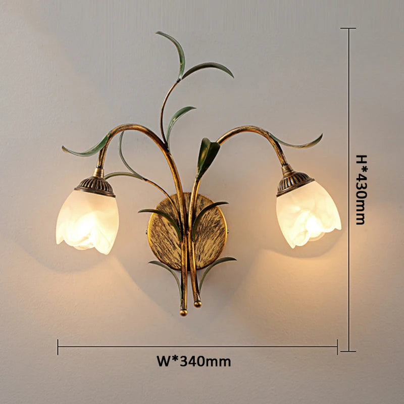 Applique murale style rétro bronze fleur - vue 5 sur 8