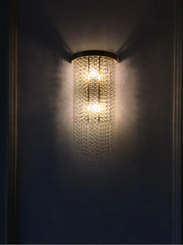 applique murale moderne en cristal doré pour intérieur élégant - vue 6 sur 8