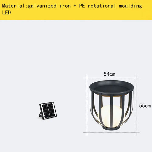 Solar-Stehleuchte im modernen Stil mit Acrylkugel und Metallstecker - vue 13 sur 18