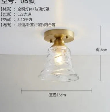 Nordische LED-Deckenleuchte Vintage aus Glas für modernes Interieur - vue 16 sur 18