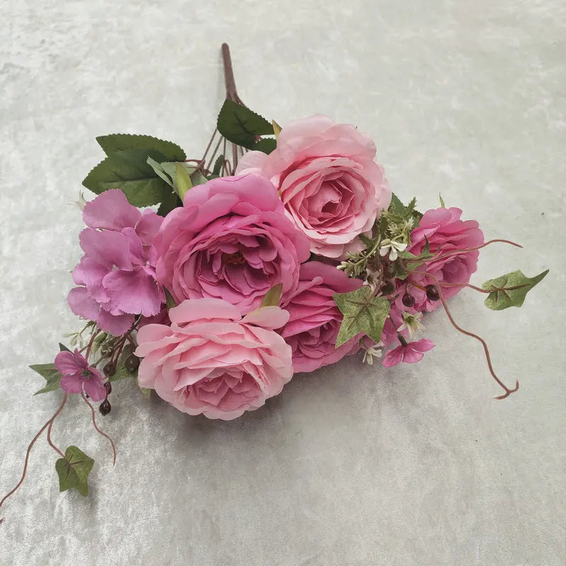bouquet de roses en soie pour décoration de mariage et jardin - vue 15 sur 15