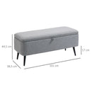 HOMCOM storage bench upholstered in linen with flip cover 101x38,5x44,5 cm