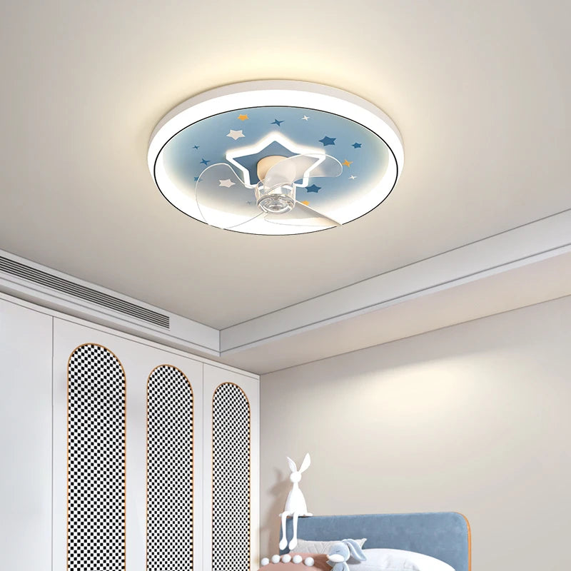 Moderner LED-Deckenventilator mit dekorativer Deckenleuchte für den Innenbereich - vue 5 sur 7