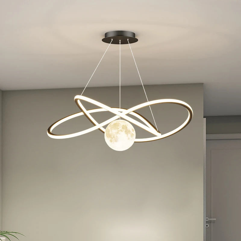 Plafonnier LED suspendu au Design rond - vue 3 sur 19