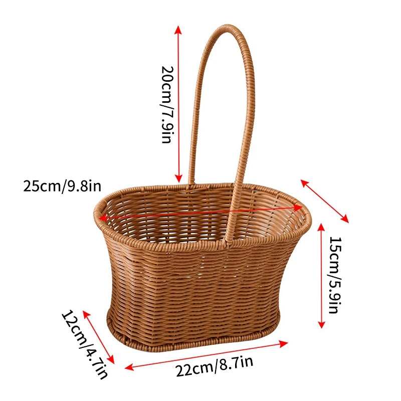 panier de rangement tissé à la main pour jardin et pique-nique - vue 26 sur 27