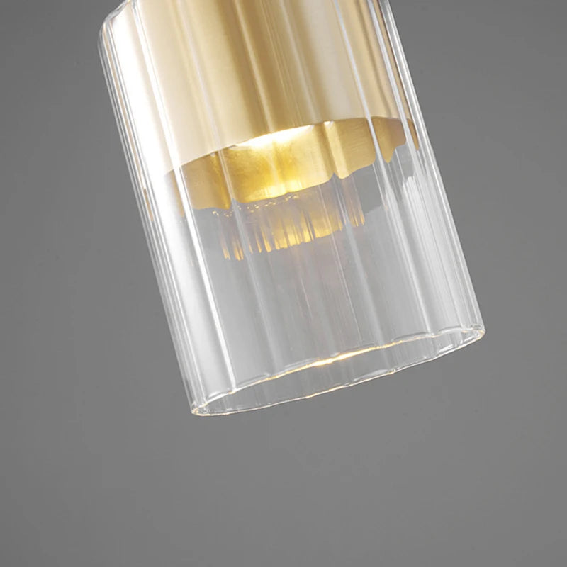 lustre moderne en verre transparent avec fil réglable - vue 6 sur 8