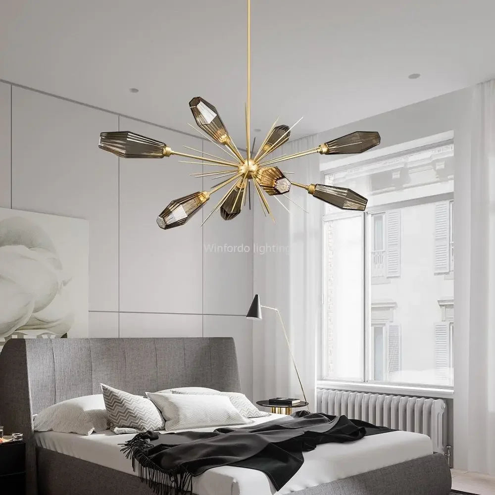 lustre minimaliste américain en verre post-moderne créatif - vue 5 sur 9