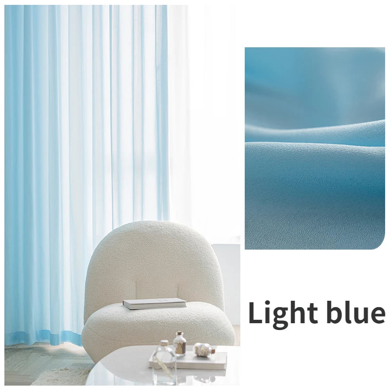 Rideau minimaliste translucide plissé isolant pour salon chambre