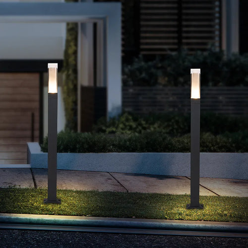 Lampe de pelouse avancée extérieure étanche IP65 LED pilier en aluminium chemin de jardin carré paysage pelouse lumières pilier lampe décor Villa - vue 3 sur 13