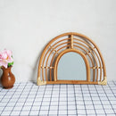Nordic Style Straw Rattan Wall Decor, Round Rattan Mirror, Decoration Mirror