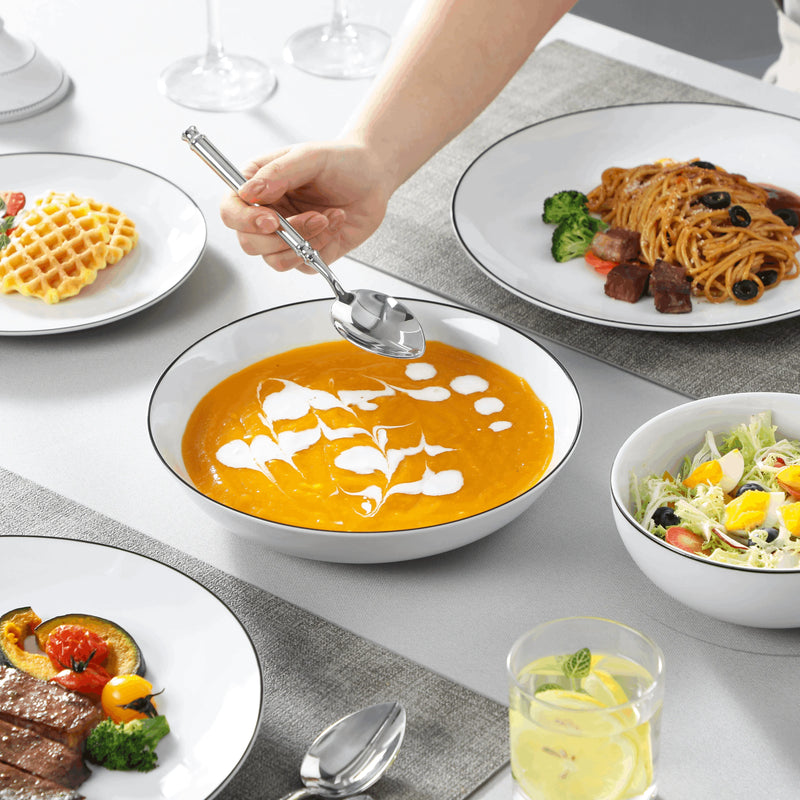 Service de table 24 pieces ceramique bordure elegante