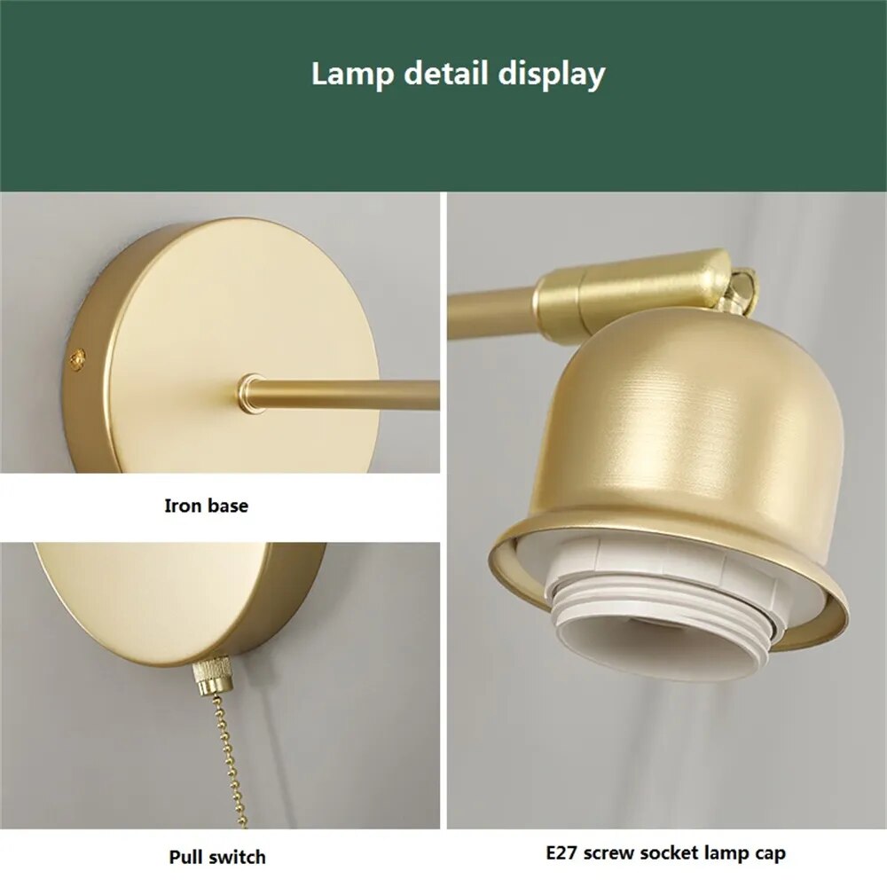 Lampe de chevet loft applique métal verre - vue 5 sur 9