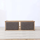 banc nordique en bois massif avec corde tressée design simple