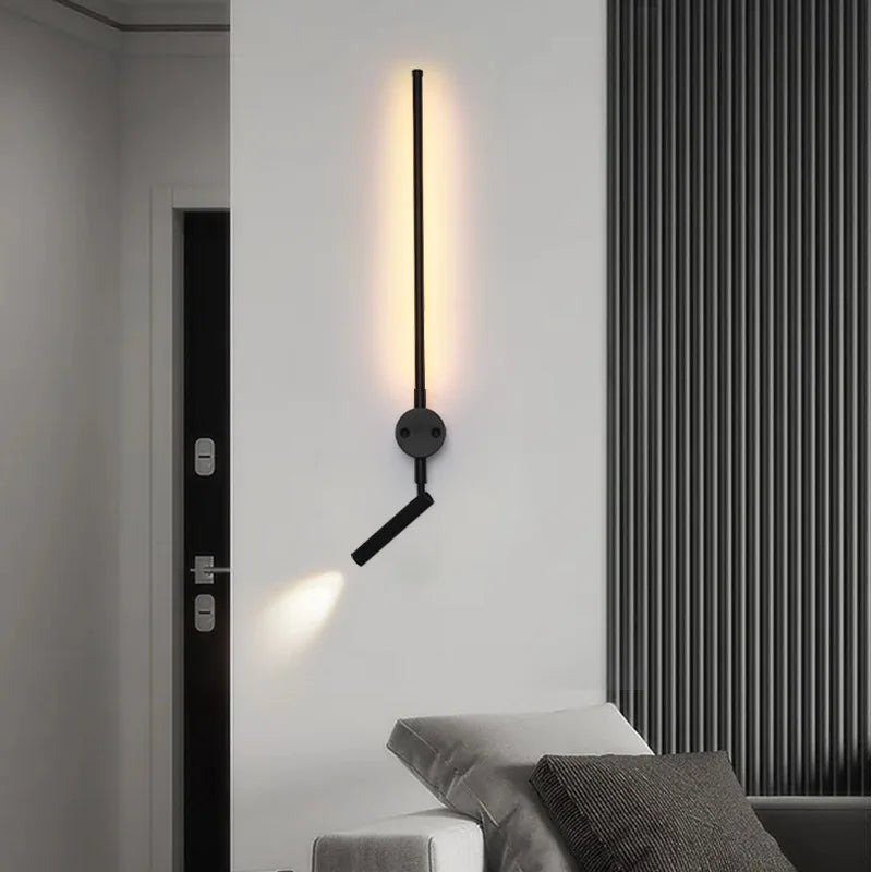 applique murale led minimaliste avec interrupteur angle réglable 3000k