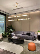 lustre moderne en acier inoxydable avec led et acrylique creux