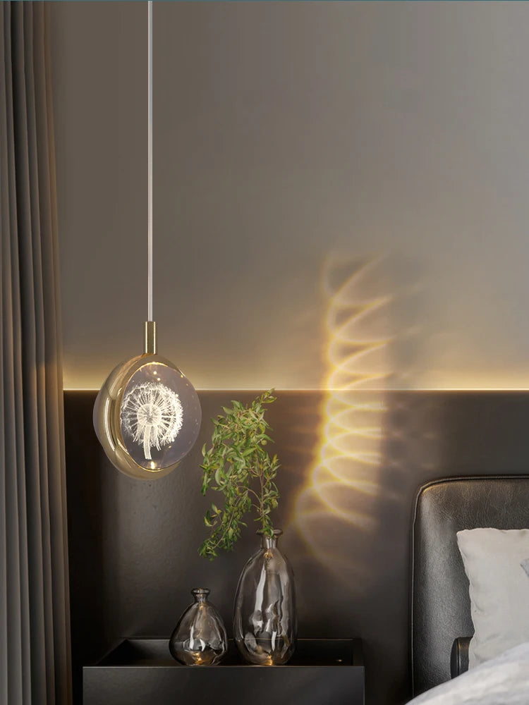suspension boule de cristal led design moderne pour intérieur - vue 5 sur 10