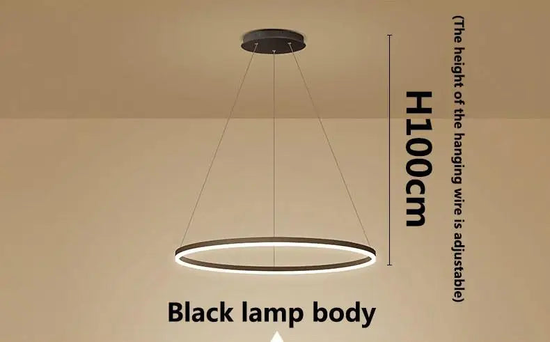 Nordische LED-Pendelleuchten mit rundem Ring, minimalistisch