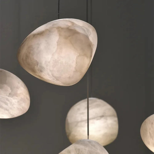 lustre moderne led texture naturelle marbre - vue 6 sur 10