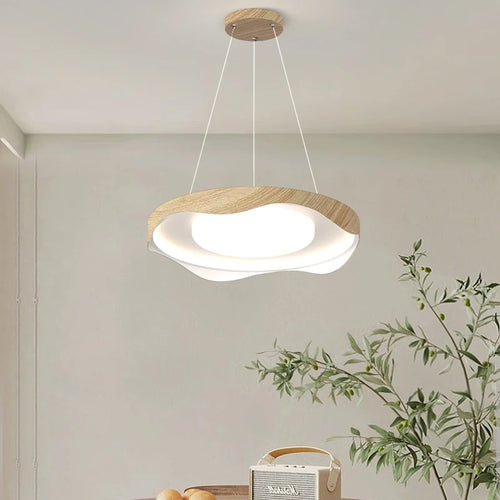 Moderne Pendelleuchte im nordischen Rundholz-Stil mit Augenschutz - vue 4 sur 9