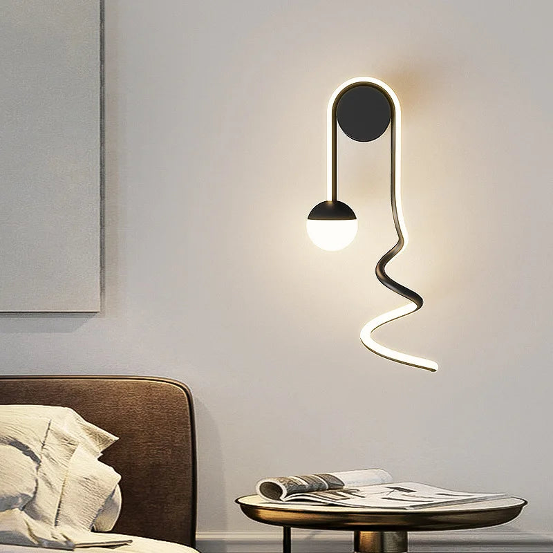 applique murale led en spirale moderne en aluminium - vue 3 sur 14
