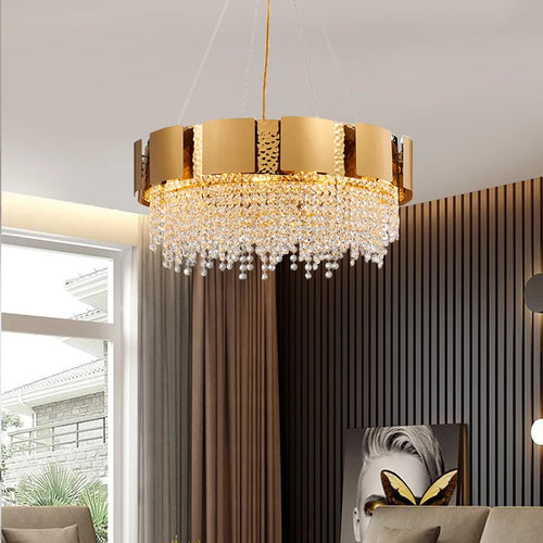 Rechteckiger moderner Kristall-Kronleuchter für ein elegantes Interieur - vue 3 sur 11