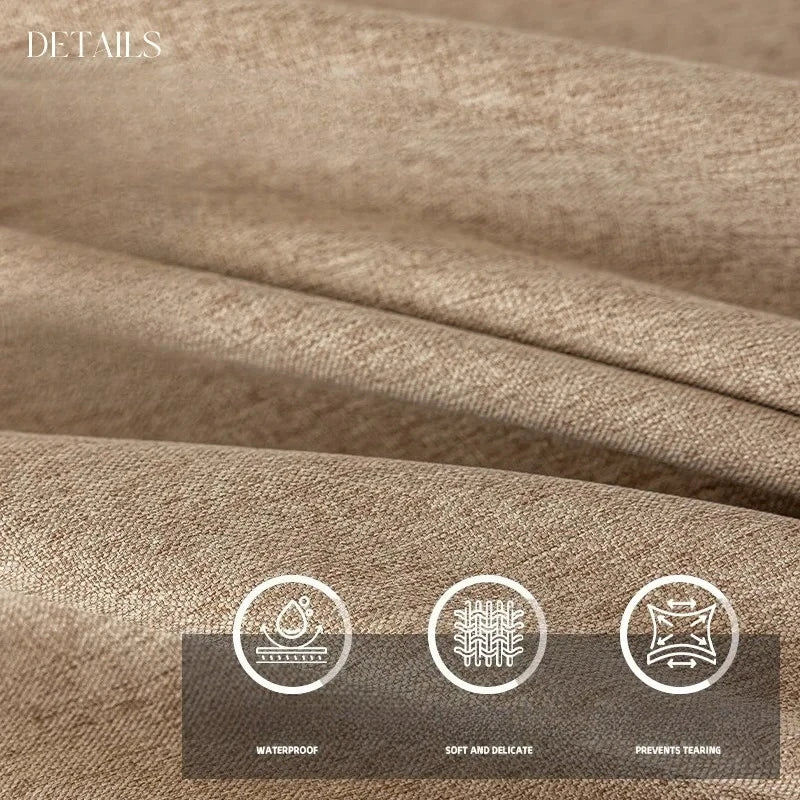 Nappe unie coton lin imperméable style naturel table