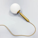 Suspension laiton noir boule lait LED
