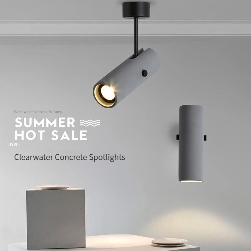 Applique murale rétro en ciment rotatif avec lampes led pivotantes