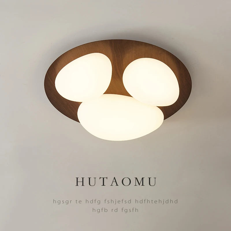 plafonnier design moderne led en bois pour éclairage intérieur - vue 6 sur 10