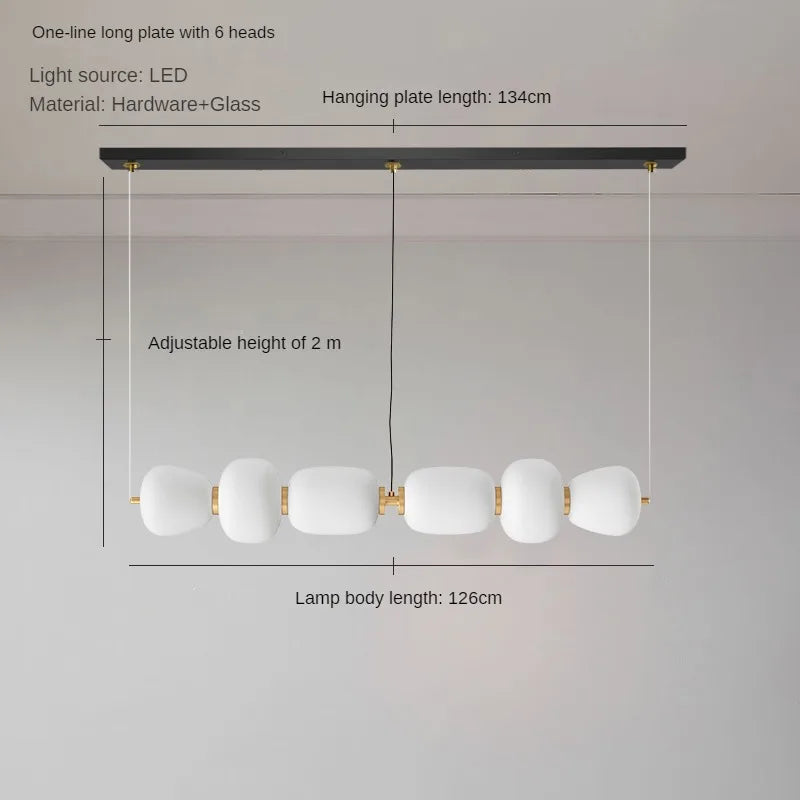 lustre led en verre design minimaliste japonais créatif et artistique - vue 12 sur 12