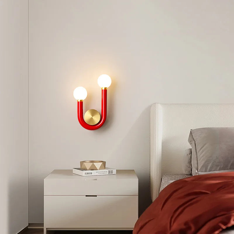applique murale en métal tube en u décoration artistique éclairage nordique - vue 3 sur 11