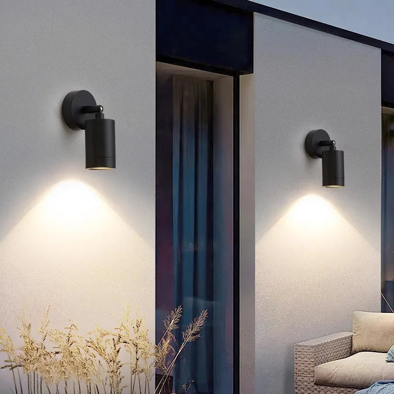 spot led extérieur double tête étanche pour jardin balcon clôture - vue 7 sur 9