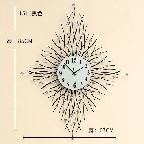 horloge murale à pendule design européen en métal unique - vue 12 sur 19