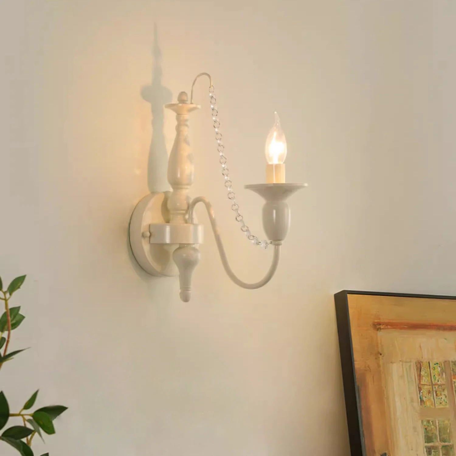 applique murale rétro en cristal style rustique pour décoration - vue 4 sur 8